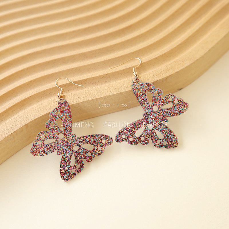 Wholesale Acrylic Vintage Butterfly Earrings